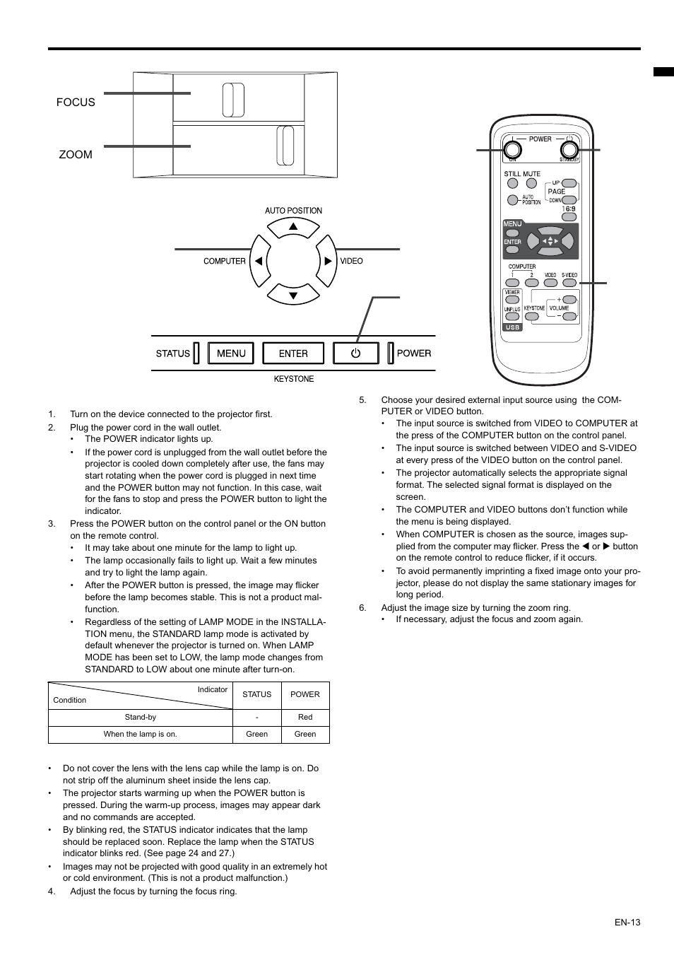 Basic operation, Power-on | MITSUBISHI ELECTRIC XD435U User Manual | Page 13 / 31