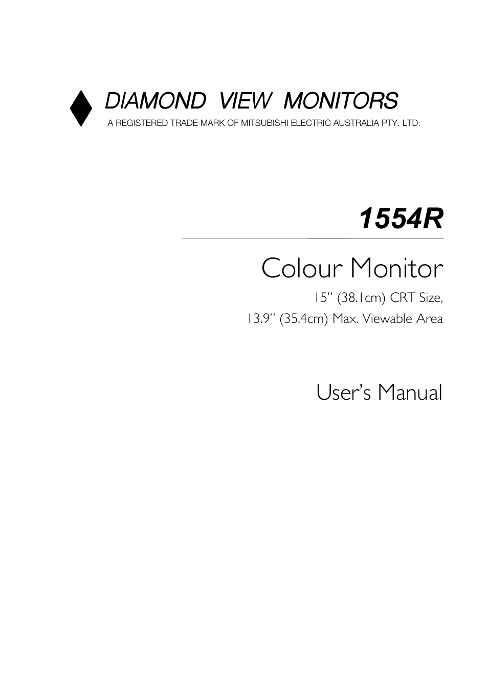 MITSUBISHI ELECTRIC 1554R User Manual | 17 pages