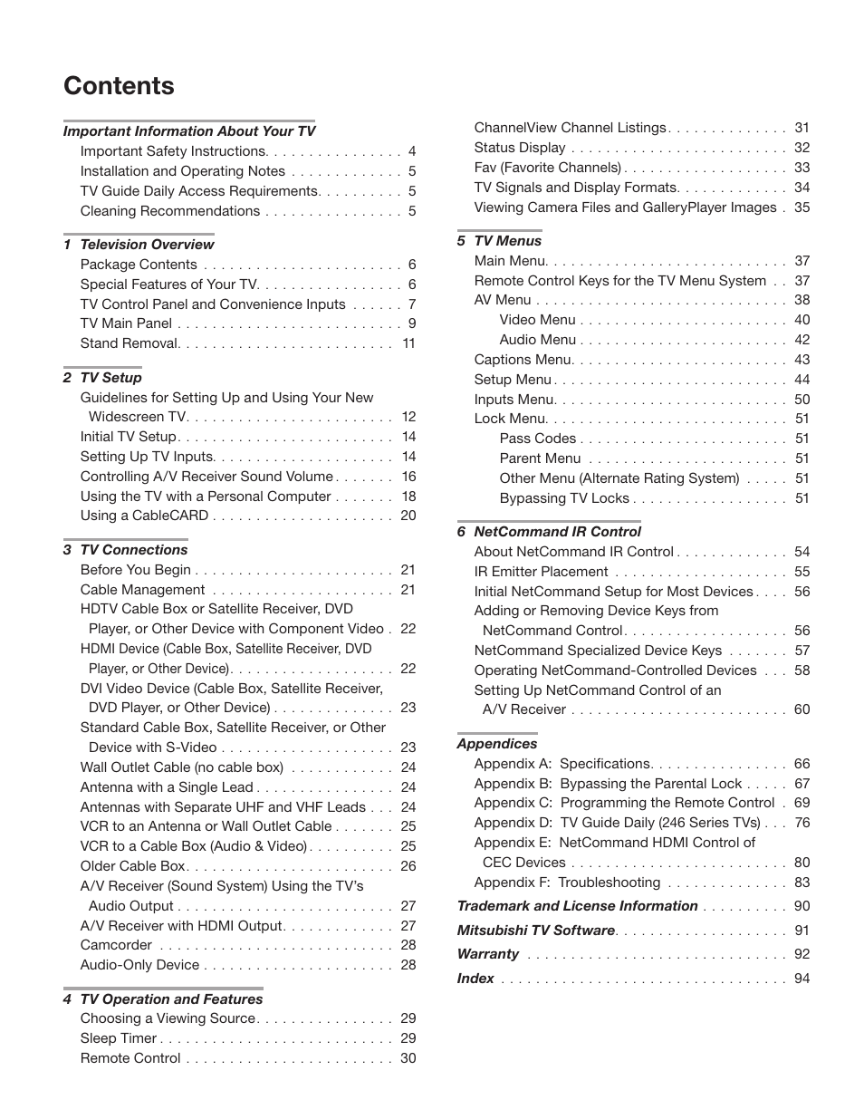 MITSUBISHI ELECTRIC LT-40148 User Manual | Page 3 / 96