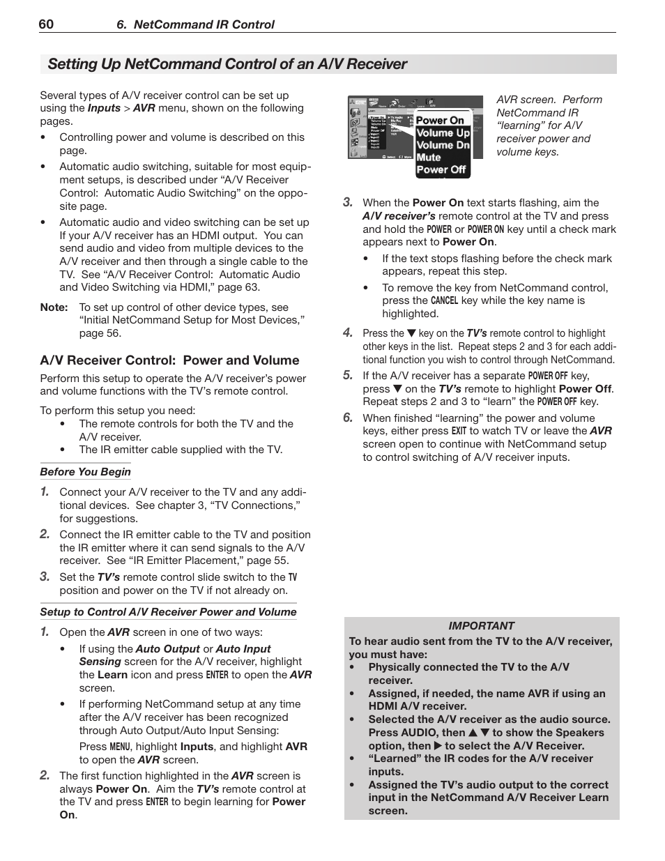 Setting up netcommand control of an a/v receiver | MITSUBISHI ELECTRIC LT-40148 User Manual | Page 60 / 96