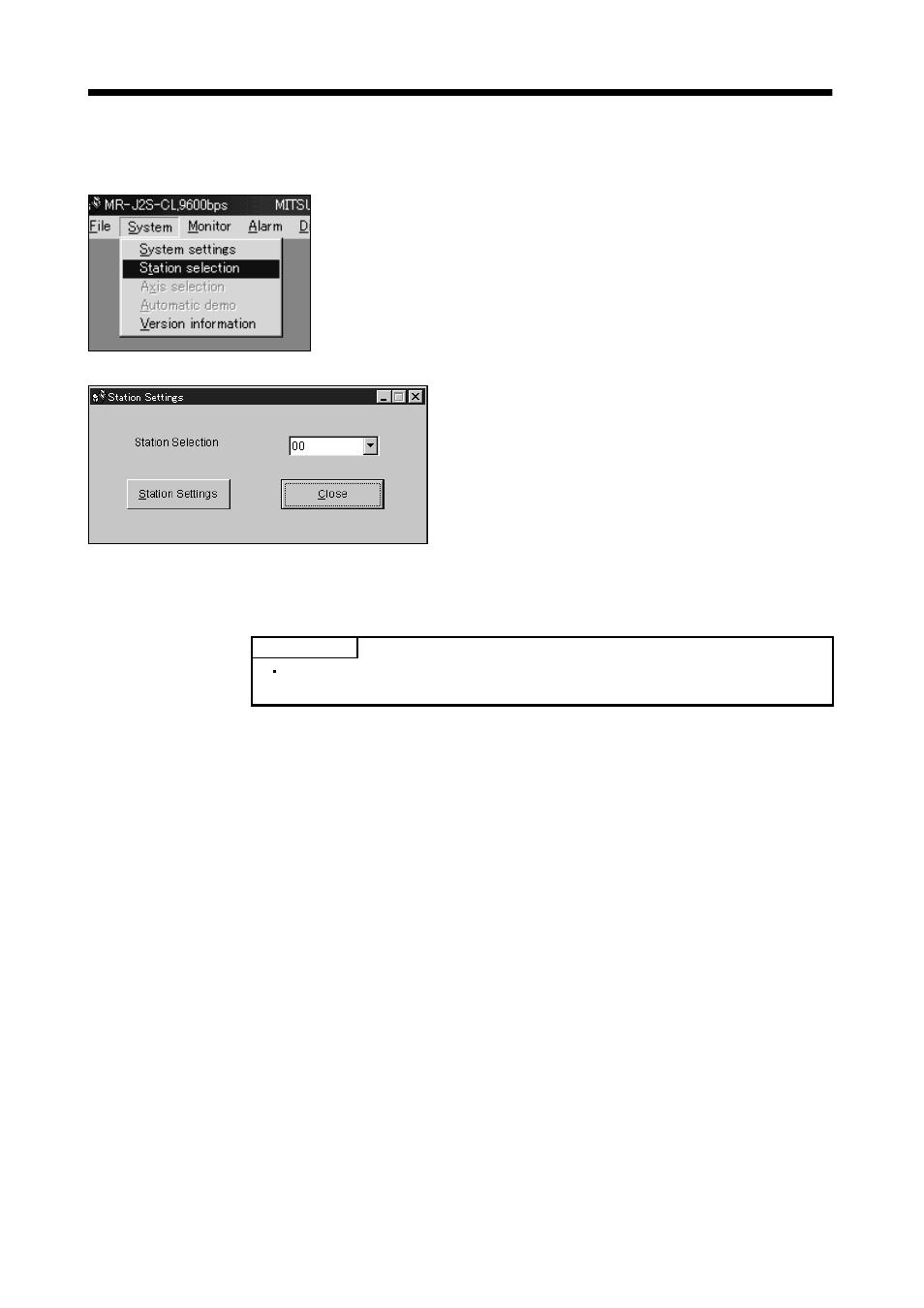 3 station setting, Servo configuration software | MITSUBISHI ELECTRIC MR-J2S- CL User Manual | Page 162 / 337