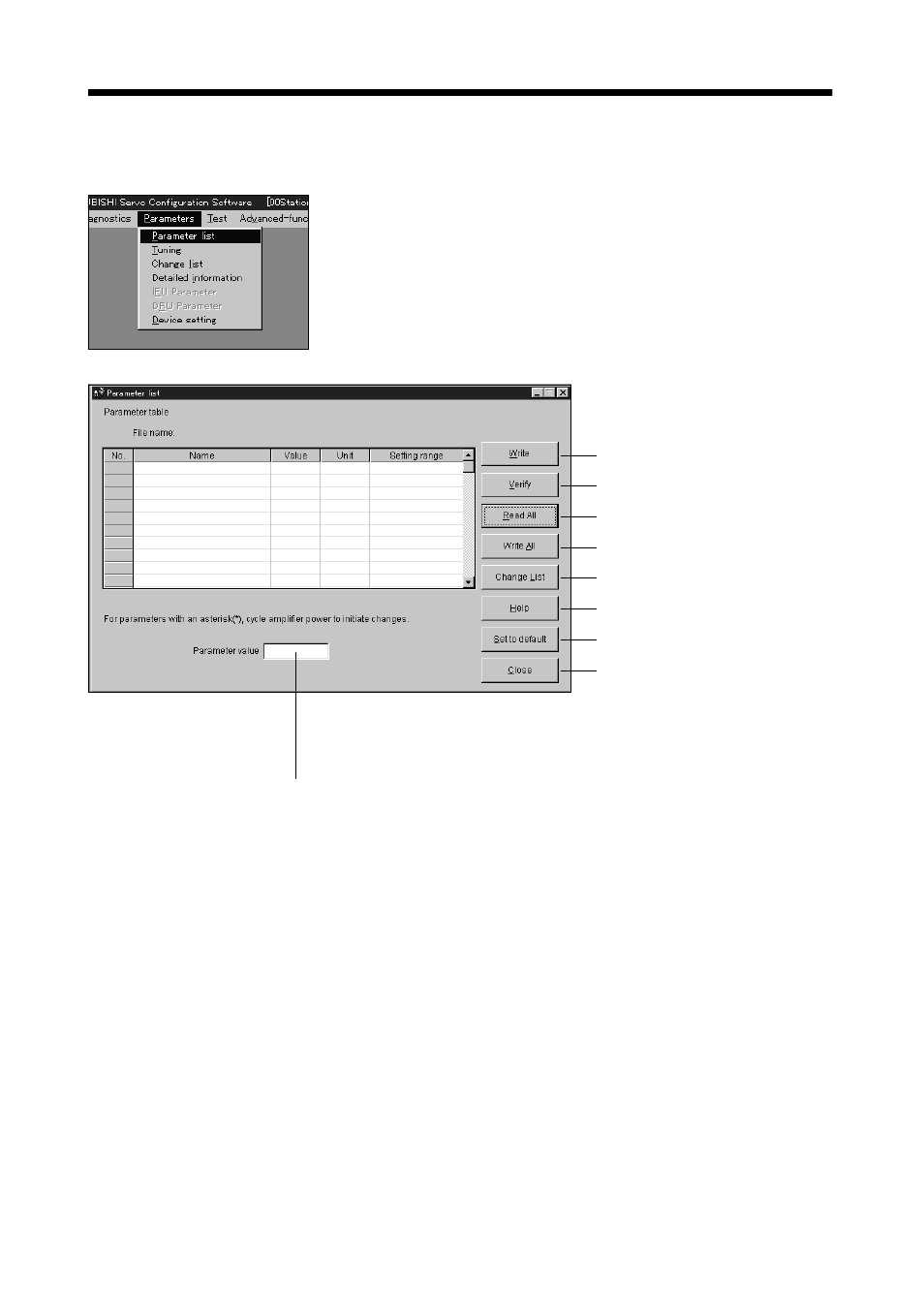 4 parameters, Servo configuration software | MITSUBISHI ELECTRIC MR-J2S- CL User Manual | Page 163 / 337