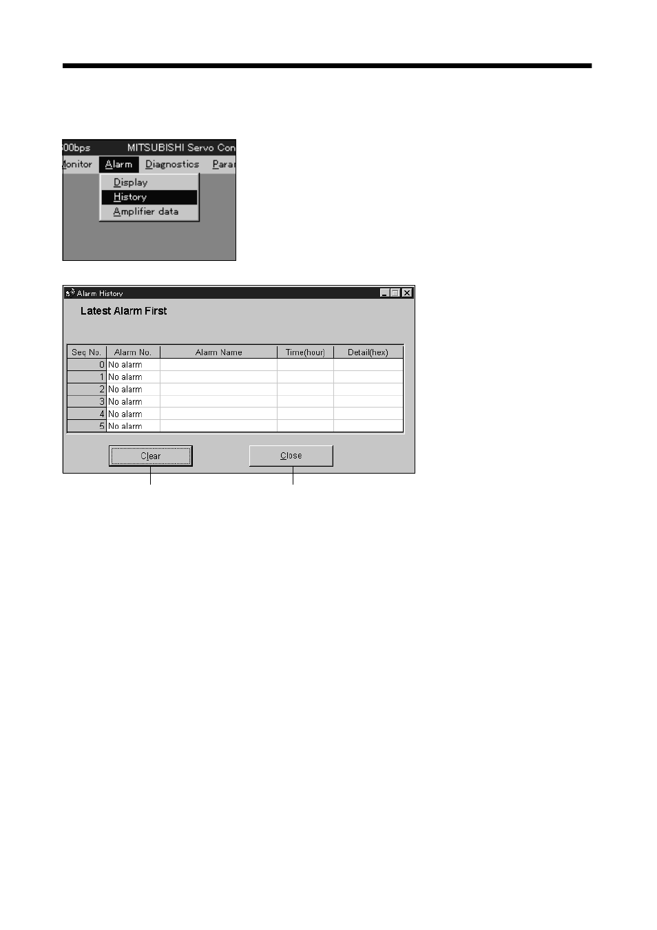8 alarm history, Servo configuration software | MITSUBISHI ELECTRIC MR-J2S- CL User Manual | Page 182 / 337