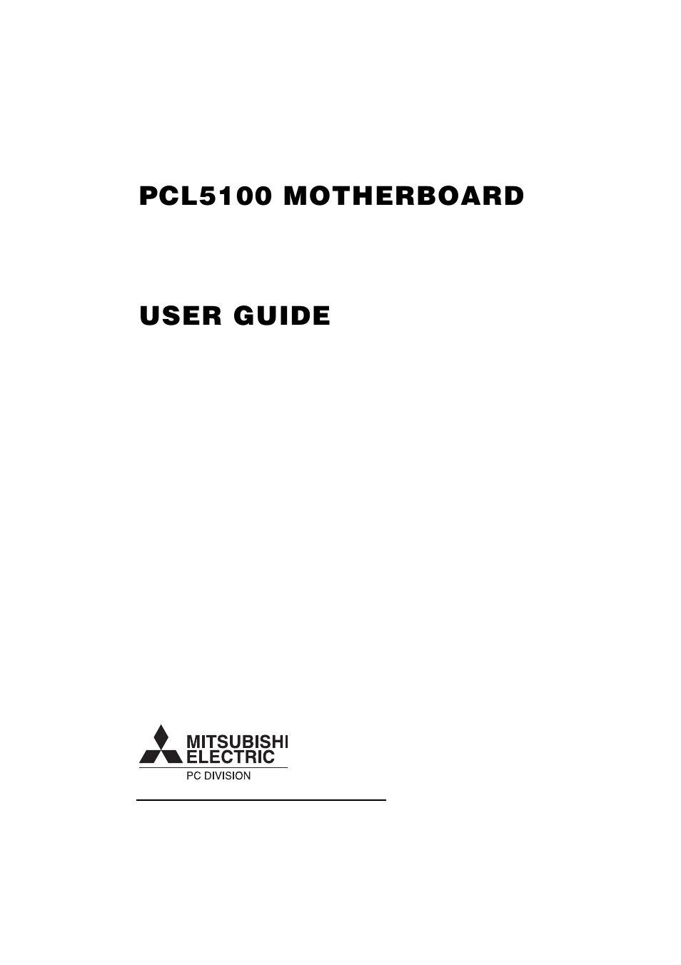 MITSUBISHI ELECTRIC PCL5100 MOTHERBOARD User Manual | 23 pages