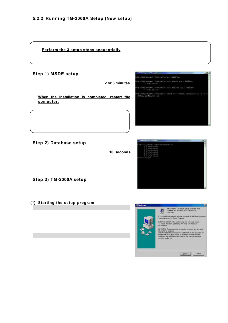 2 running tg-2000a setup (new setup) | MITSUBISHI ELECTRIC TG-2000A User Manual | Page 13 / 98