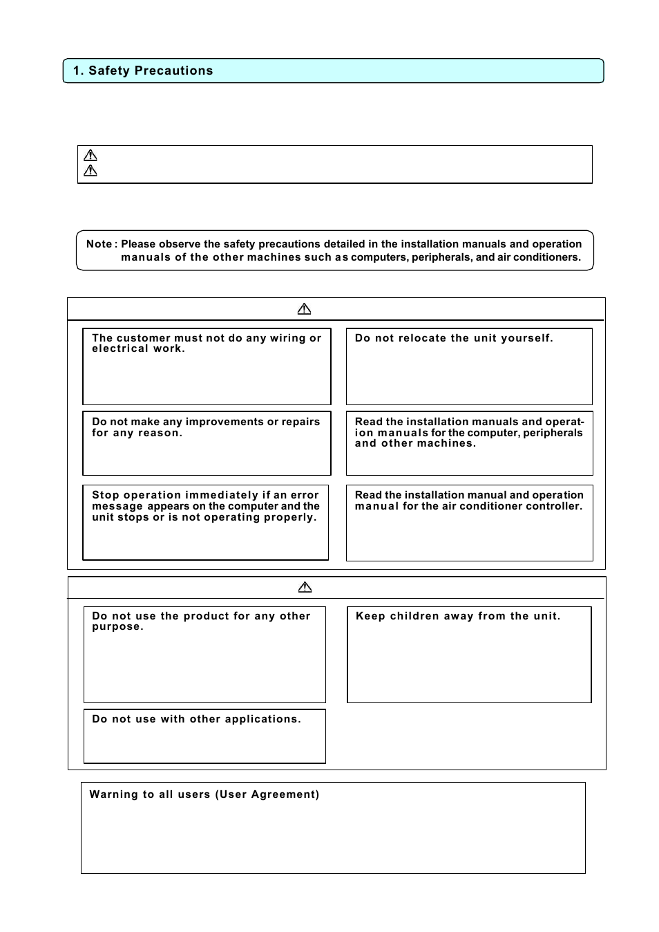 Safety precautions | MITSUBISHI ELECTRIC TG-2000A User Manual | Page 4 / 98