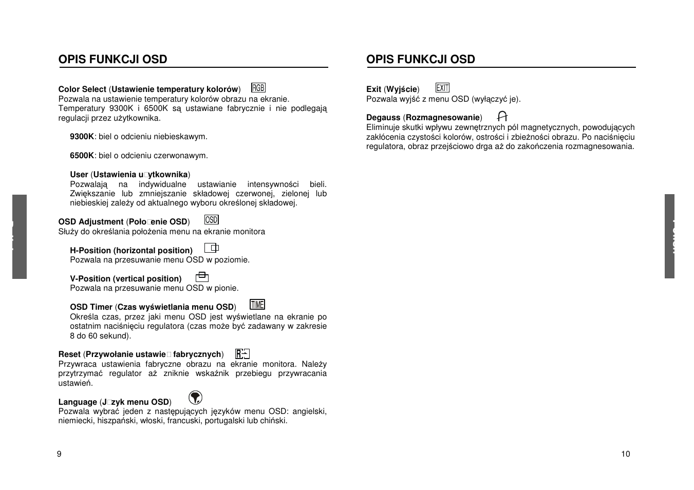 Miro Displays P19F98 User Manual | Page 31 / 35