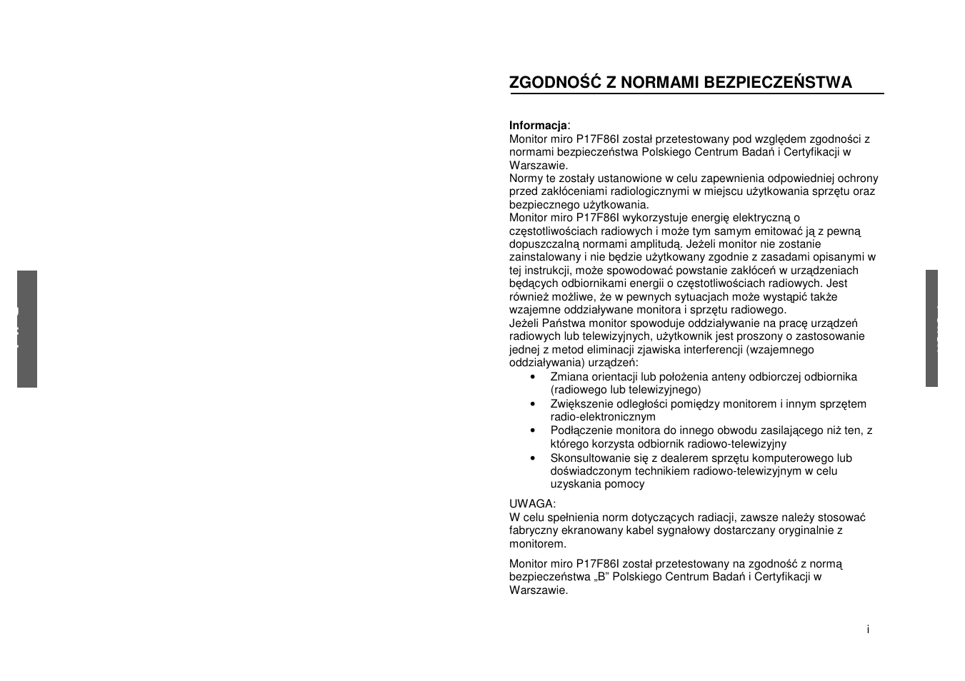 Miro Displays P17F86i User Manual | Page 25 / 35