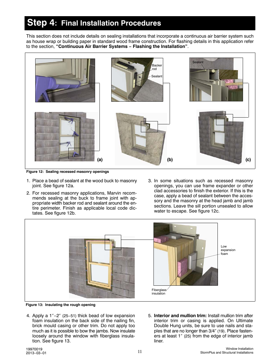 Step 4, Final installation procedures | Marvin Window User Manual | Page 12 / 17