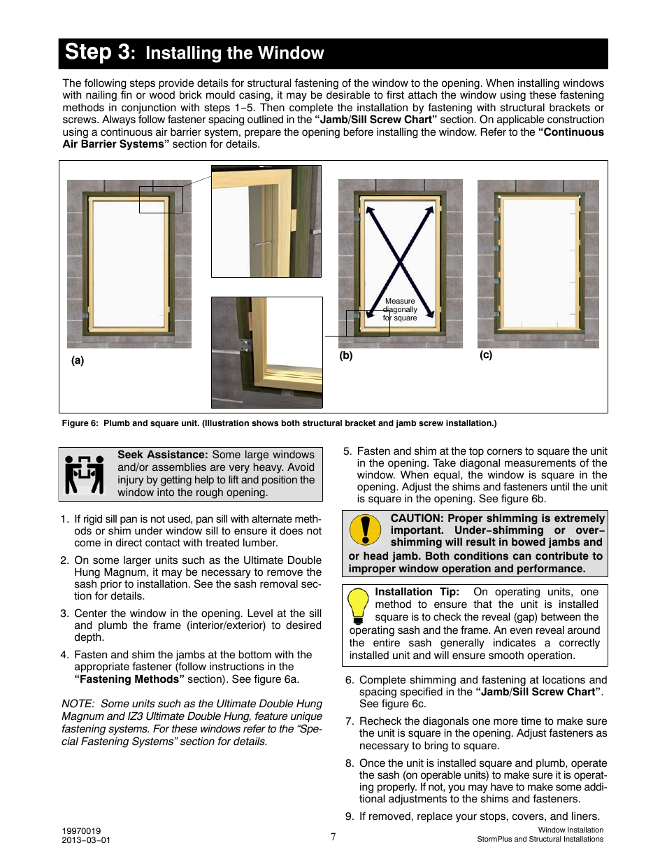 Step 3, Installing the window | Marvin Window User Manual | Page 8 / 17