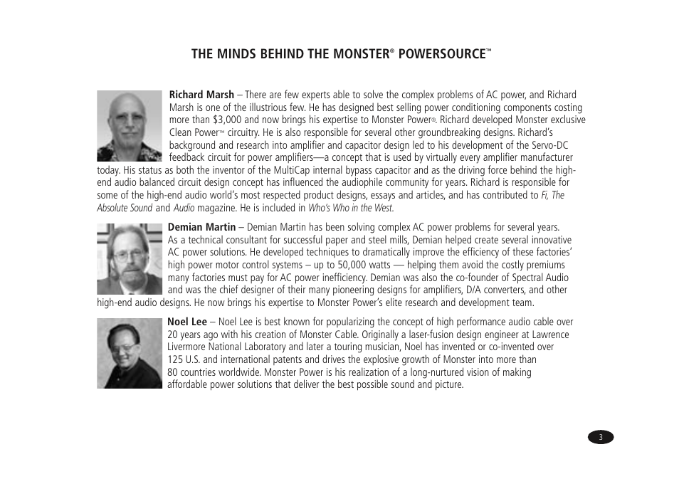 The minds behind the monster, Powersource | Monster Power HTPS7000 User Manual | Page 11 / 38