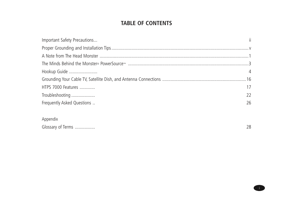 Monster Power HTPS7000 User Manual | Page 3 / 38