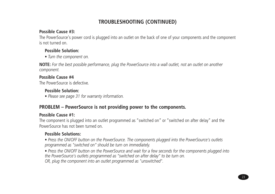 Monster Power HTPS7000 User Manual | Page 31 / 38