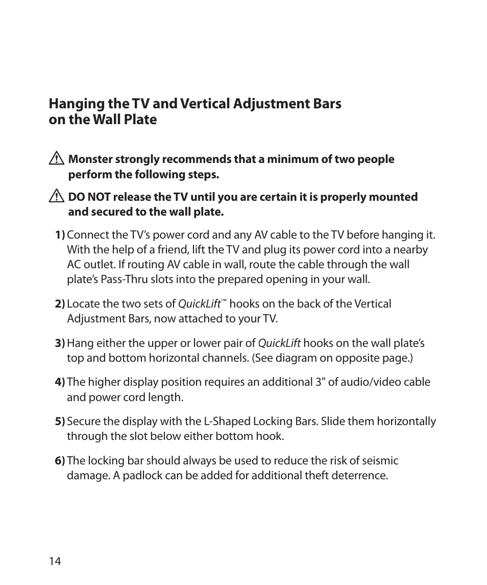 Monster Power FlatScreen Mount SmartViewTM 200L User Manual | Page 18 / 72