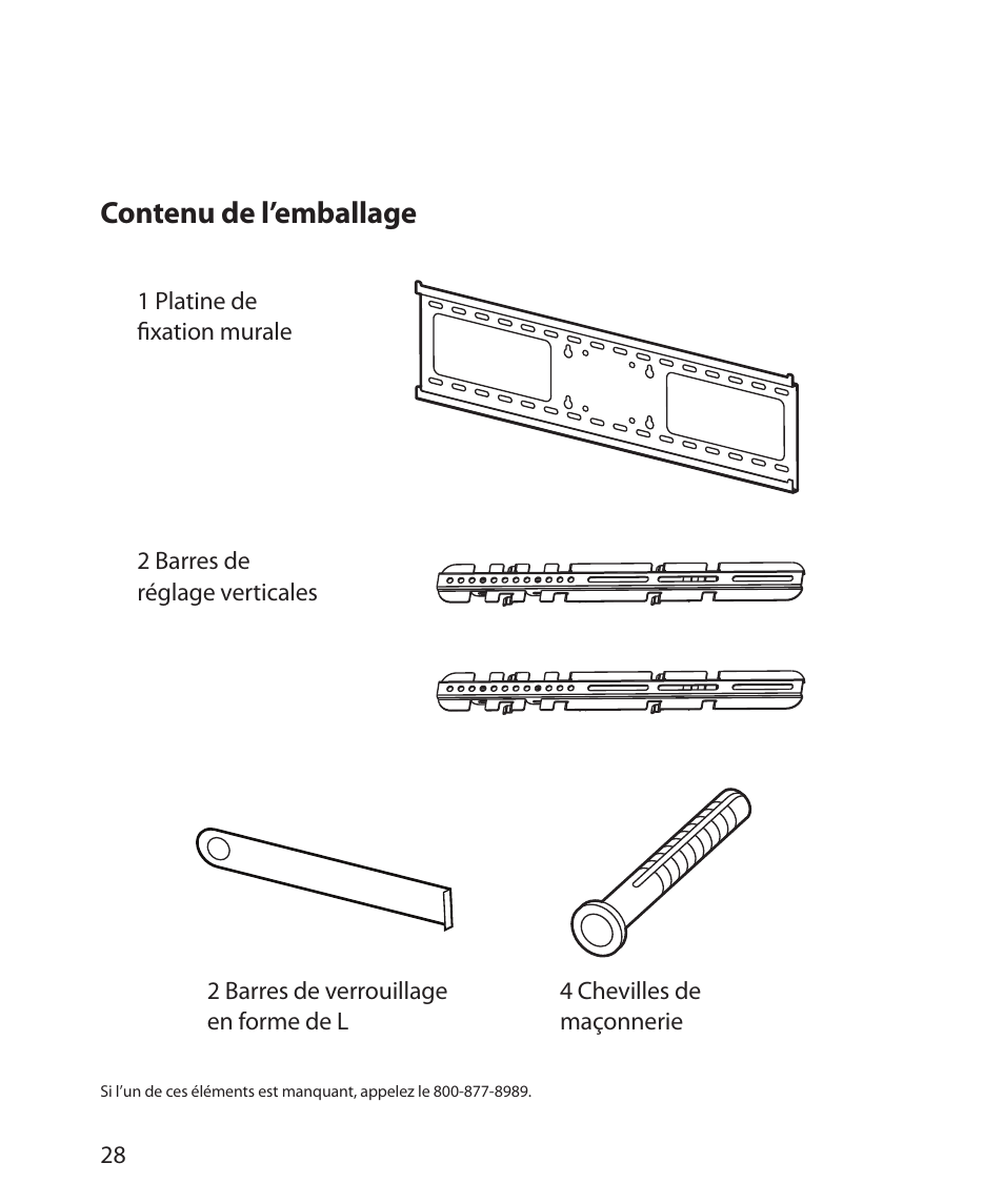 Contenu de l’emballage | Monster Power FlatScreen Mount SmartViewTM 200L User Manual | Page 32 / 72