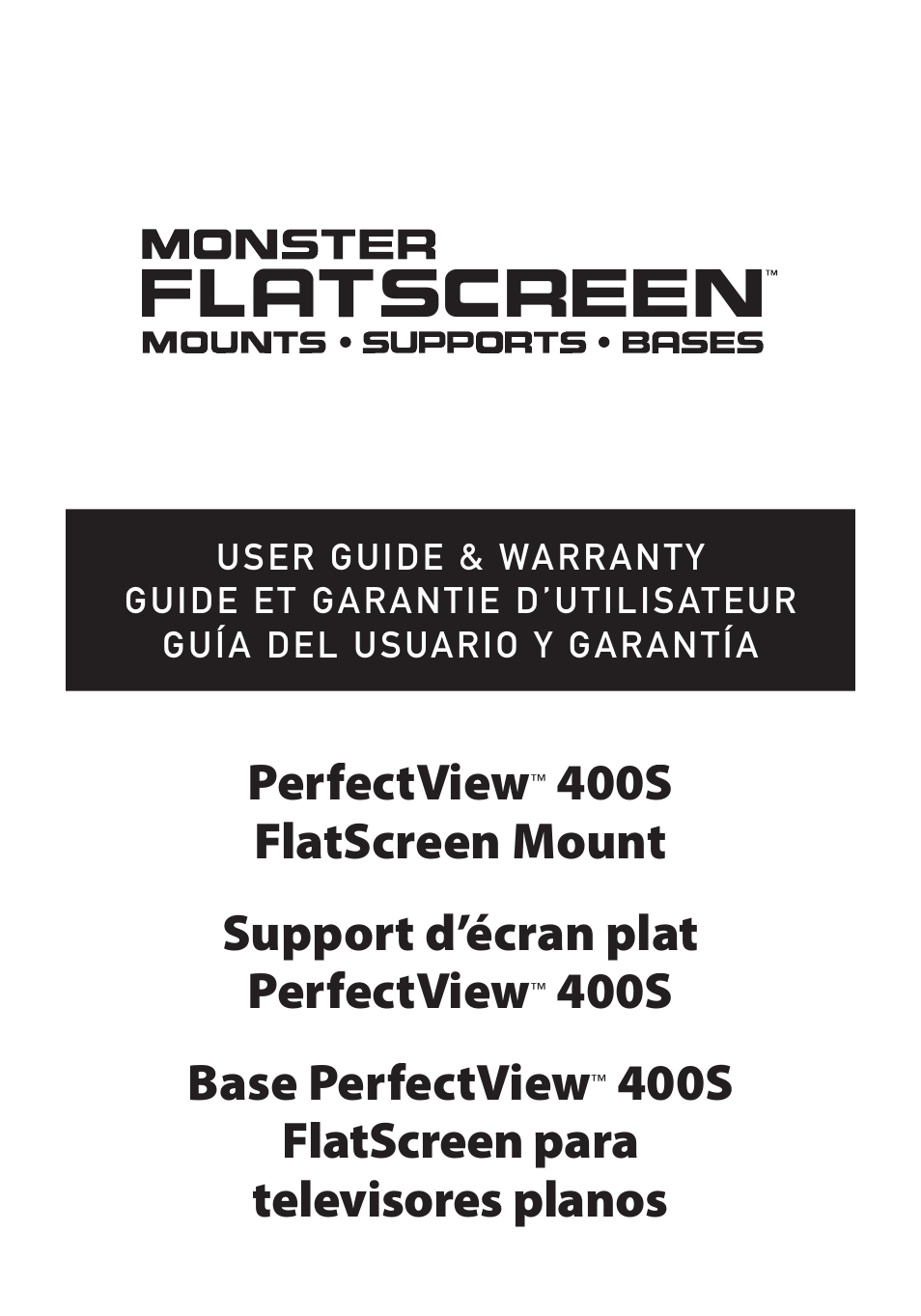 Monster Cable PERFECTVIEW 400S User Manual | 72 pages
