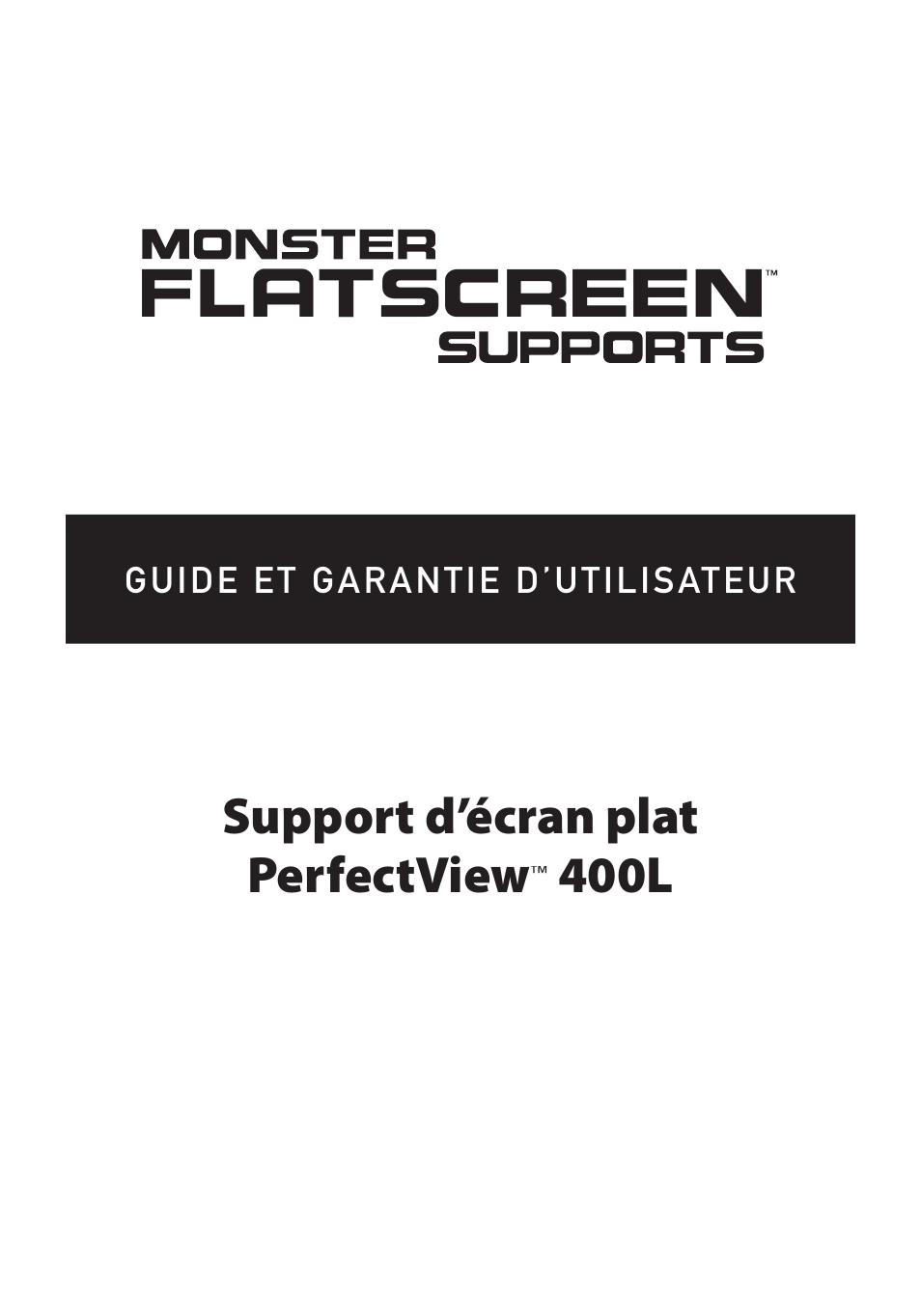 Support d’écran plat perfectview, 400l | Monster Cable PerfectView 400L User Manual | Page 31 / 90