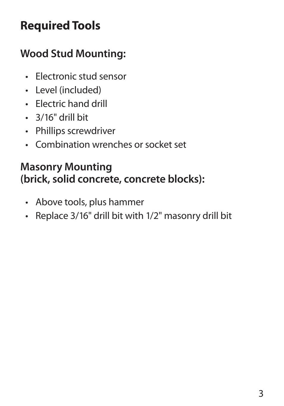 Required tools | Monster Cable PerfectView 400L User Manual | Page 7 / 90