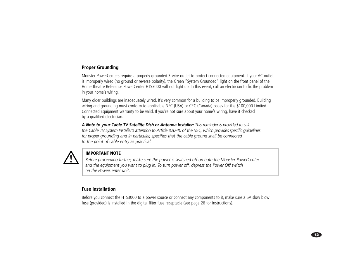 Monster Power HTS3000 User Manual | Page 16 / 43
