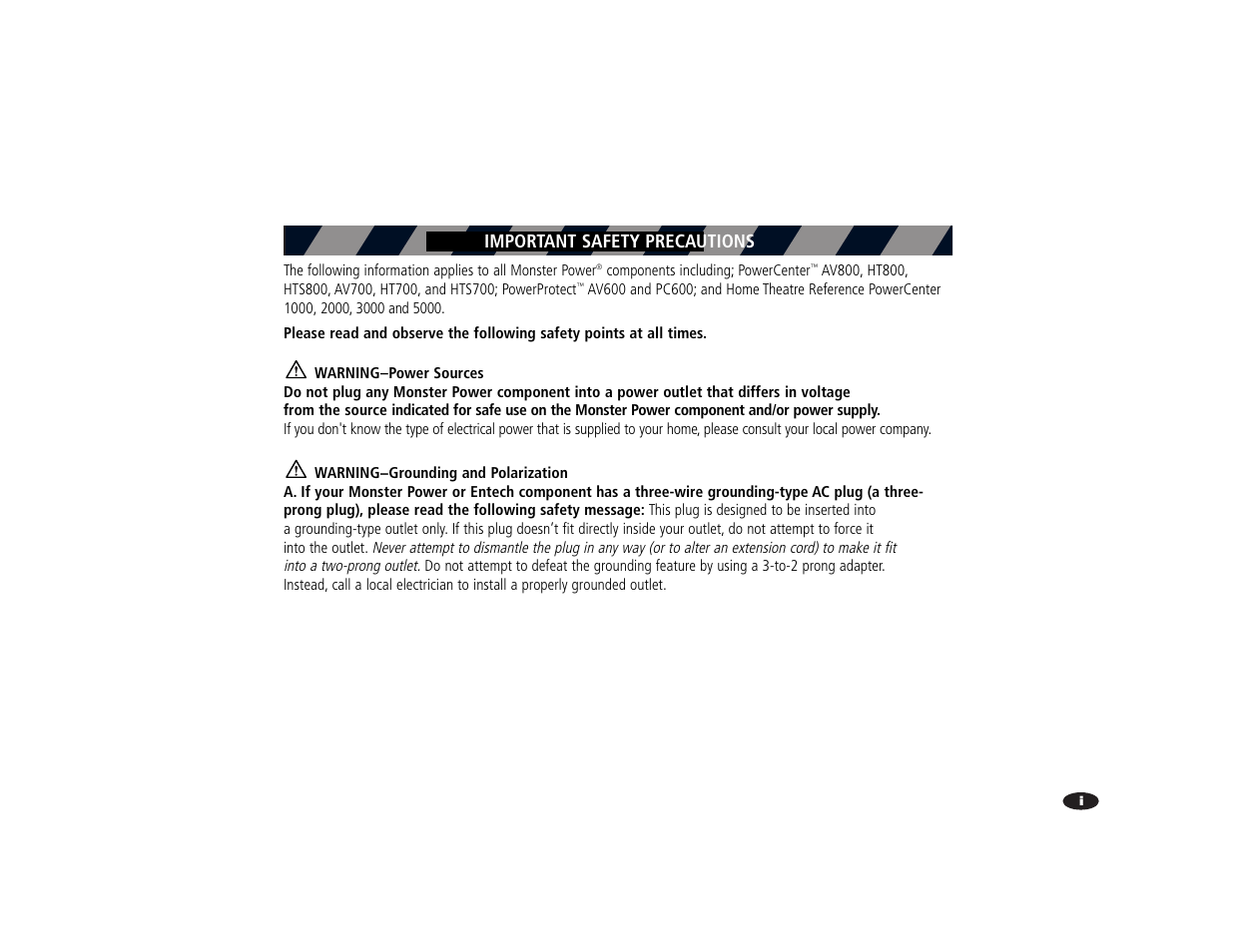Monster Power HTS3000 User Manual | Page 2 / 43