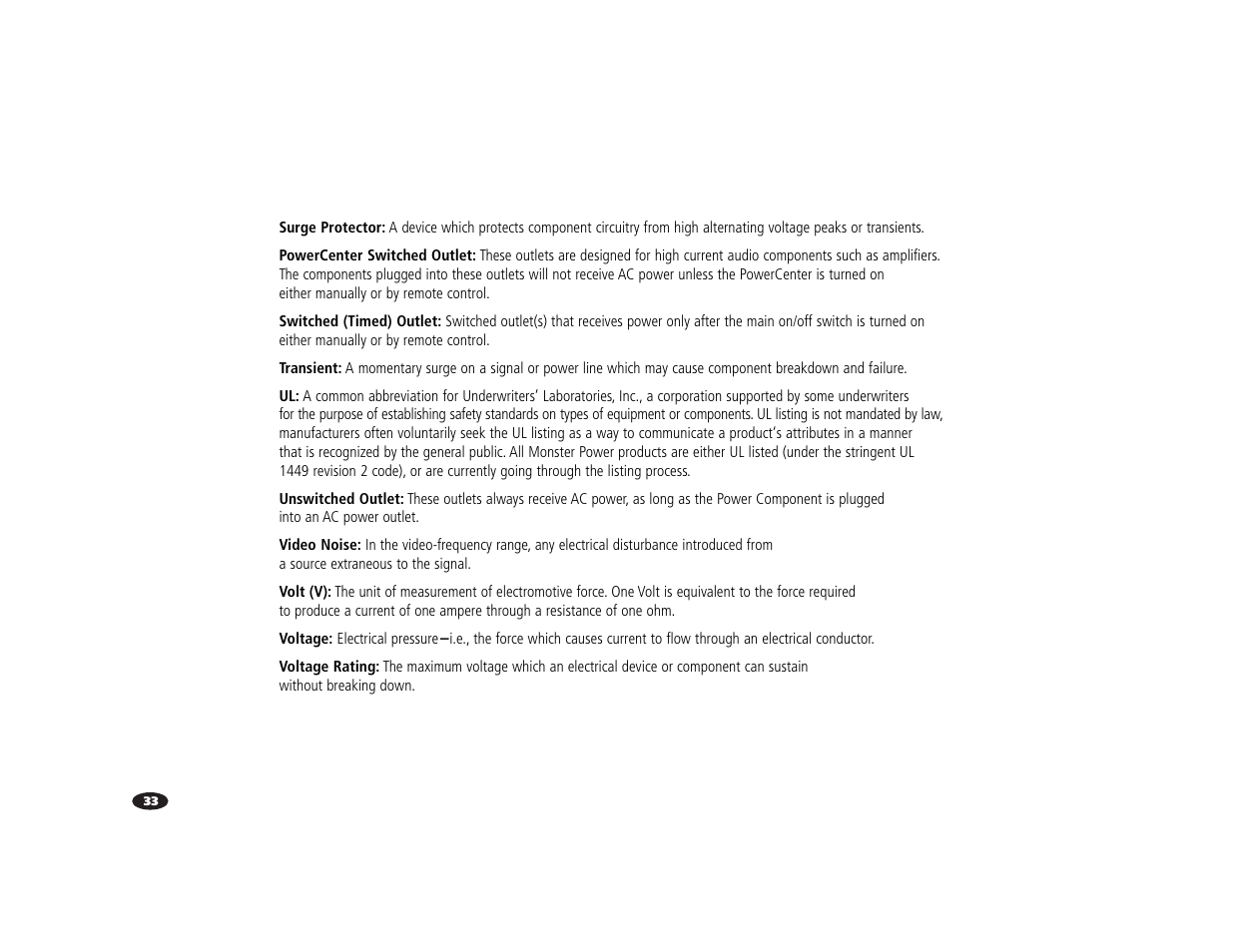 Monster Power HTS3000 User Manual | Page 37 / 43