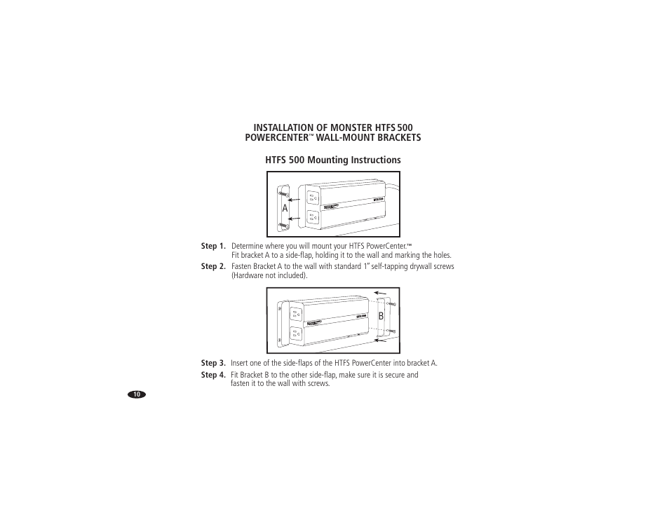 Mounting | Monster Power HTFS500 POWERCENTER User Manual | Page 15 / 25