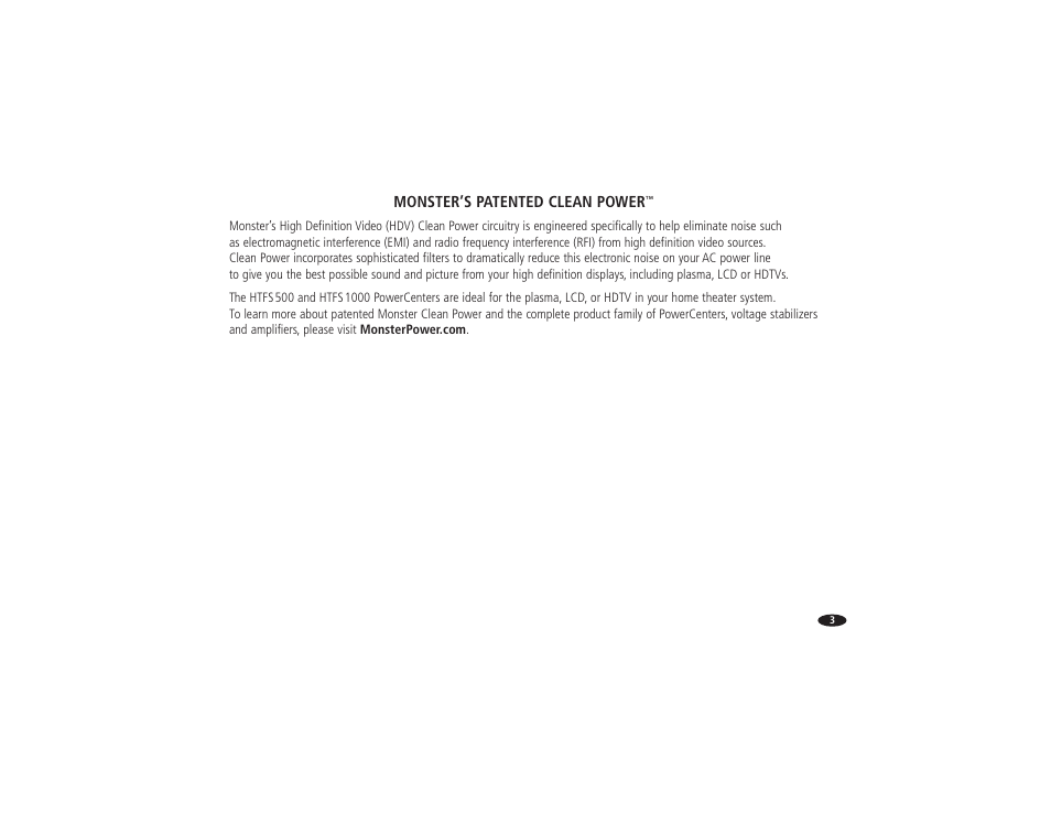 Monster Power HTFS500 POWERCENTER User Manual | Page 8 / 25