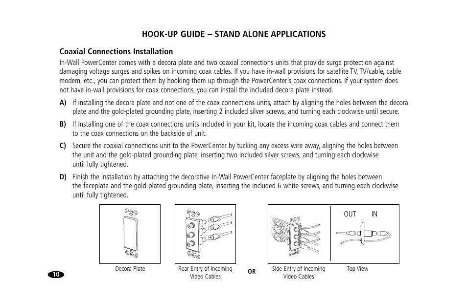 Hook-up guide – stand alone applications | Monster Power 15 Amp User Manual | Page 16 / 32