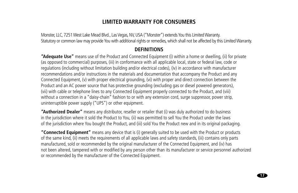 Monster Power 15 Amp User Manual | Page 23 / 32