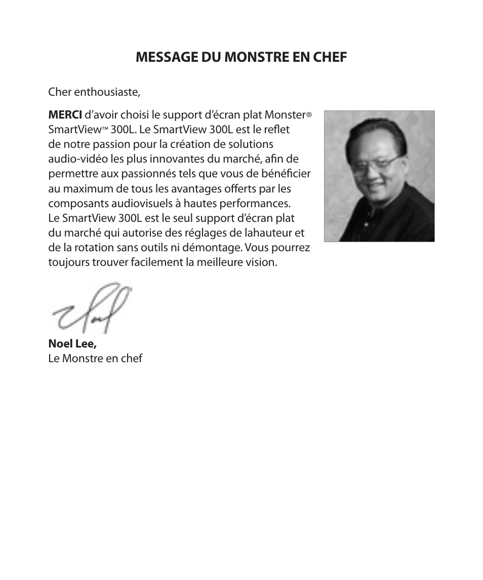 Message du monstre en chef | Monster Cable SMARTVIEW 300L User Manual | Page 27 / 72