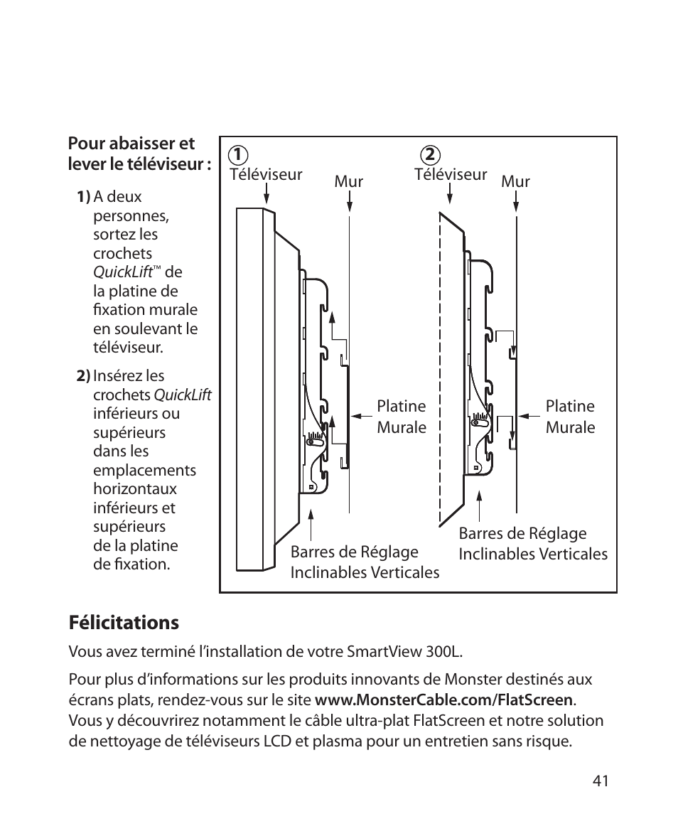 Félicitations | Monster Cable SMARTVIEW 300L User Manual | Page 45 / 72