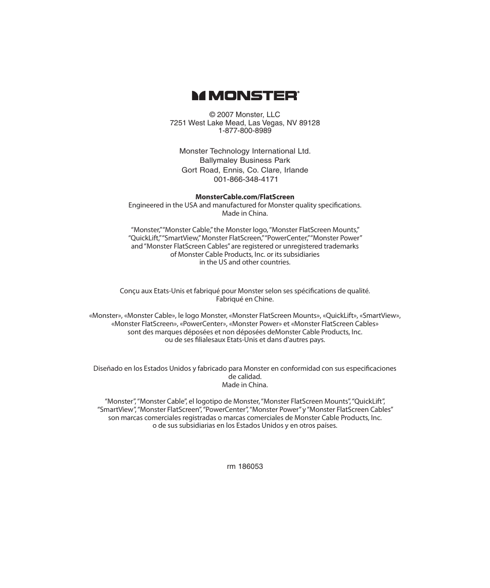 Monster Cable SMARTVIEW 300L User Manual | Page 72 / 72