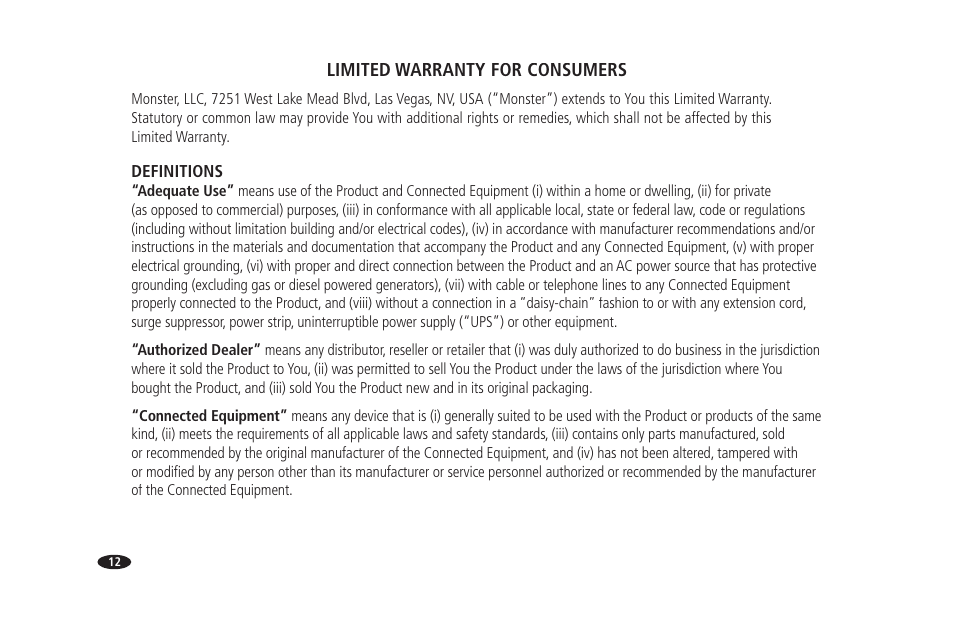 Monster Power PowerCenter HTFS 450 User Manual | Page 18 / 25