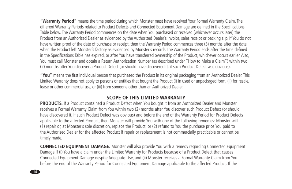 Monster Power PowerCenter HTFS 450 User Manual | Page 20 / 25