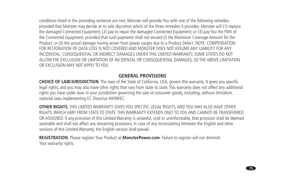 Monster Power PowerCenter HTFS 450 User Manual | Page 21 / 25