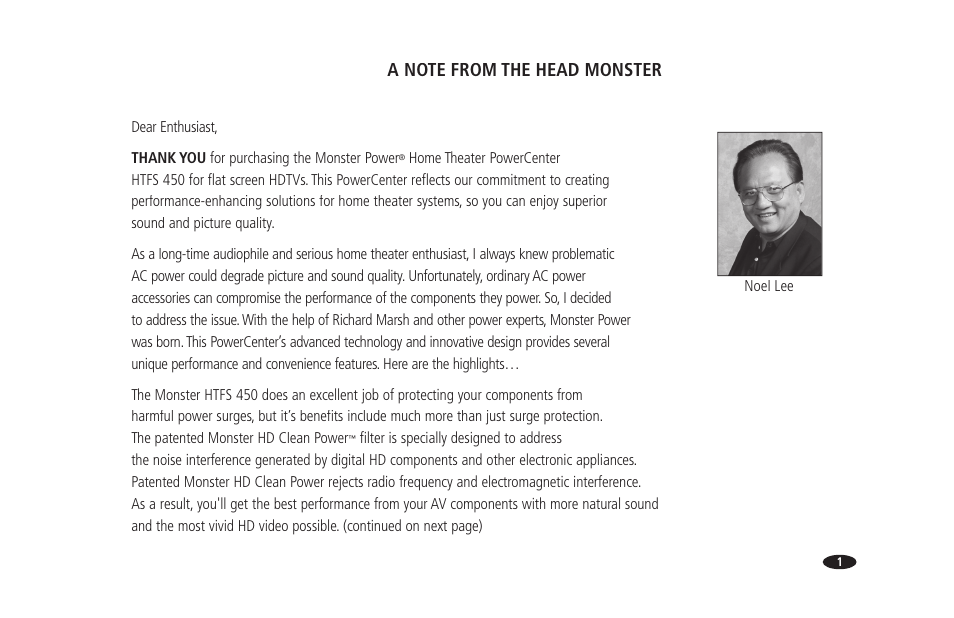 Monster Power PowerCenter HTFS 450 User Manual | Page 7 / 25