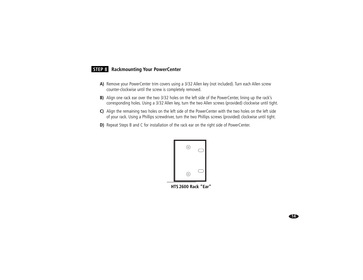 Step 8 rackmounting your powercenter | Monster Power HTS2600 User Manual | Page 20 / 46