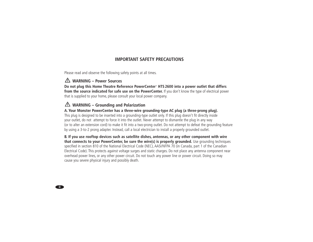 Monster Power HTS2600 User Manual | Page 3 / 46