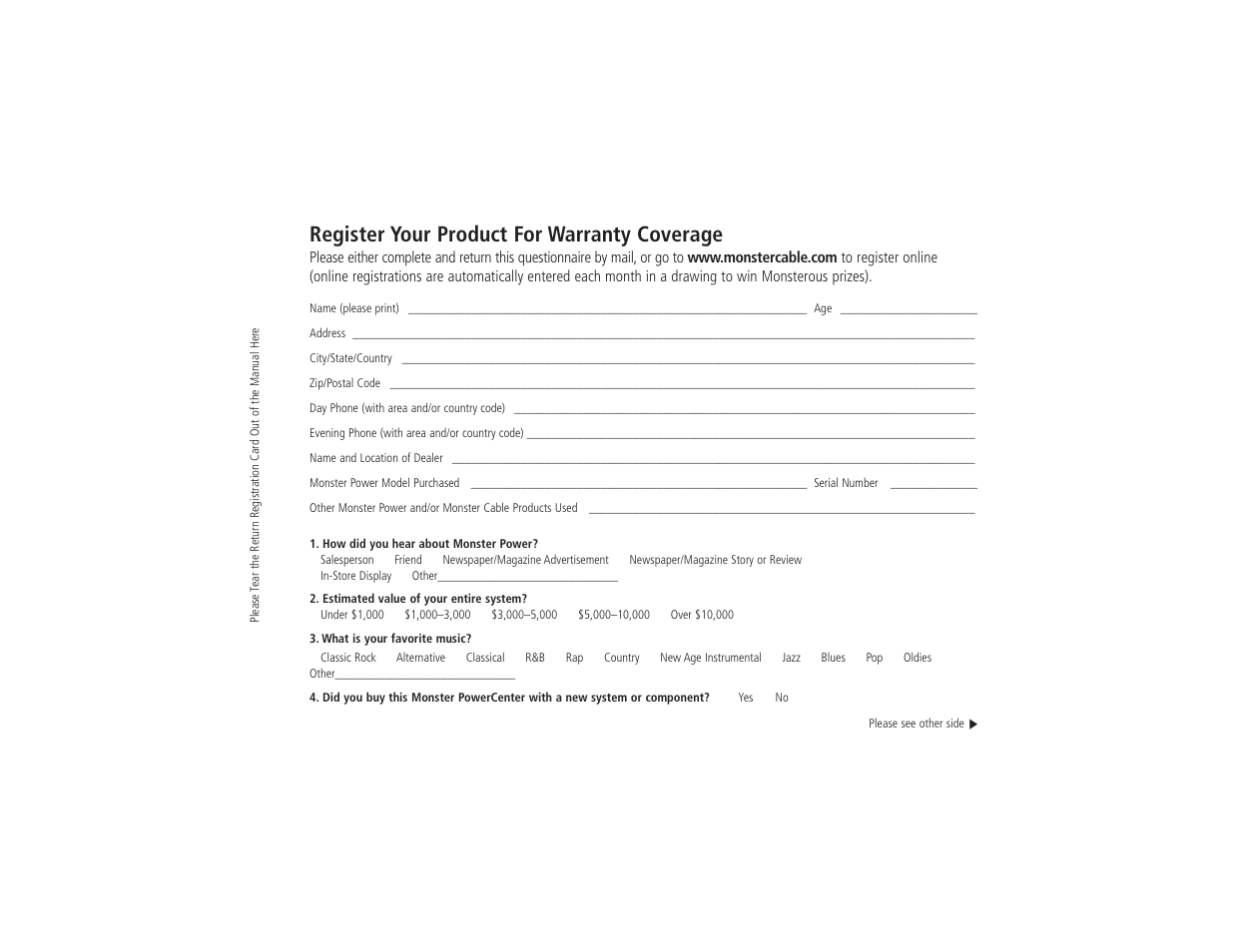 Register your product for warranty coverage | Monster Power HTS2600 User Manual | Page 42 / 46