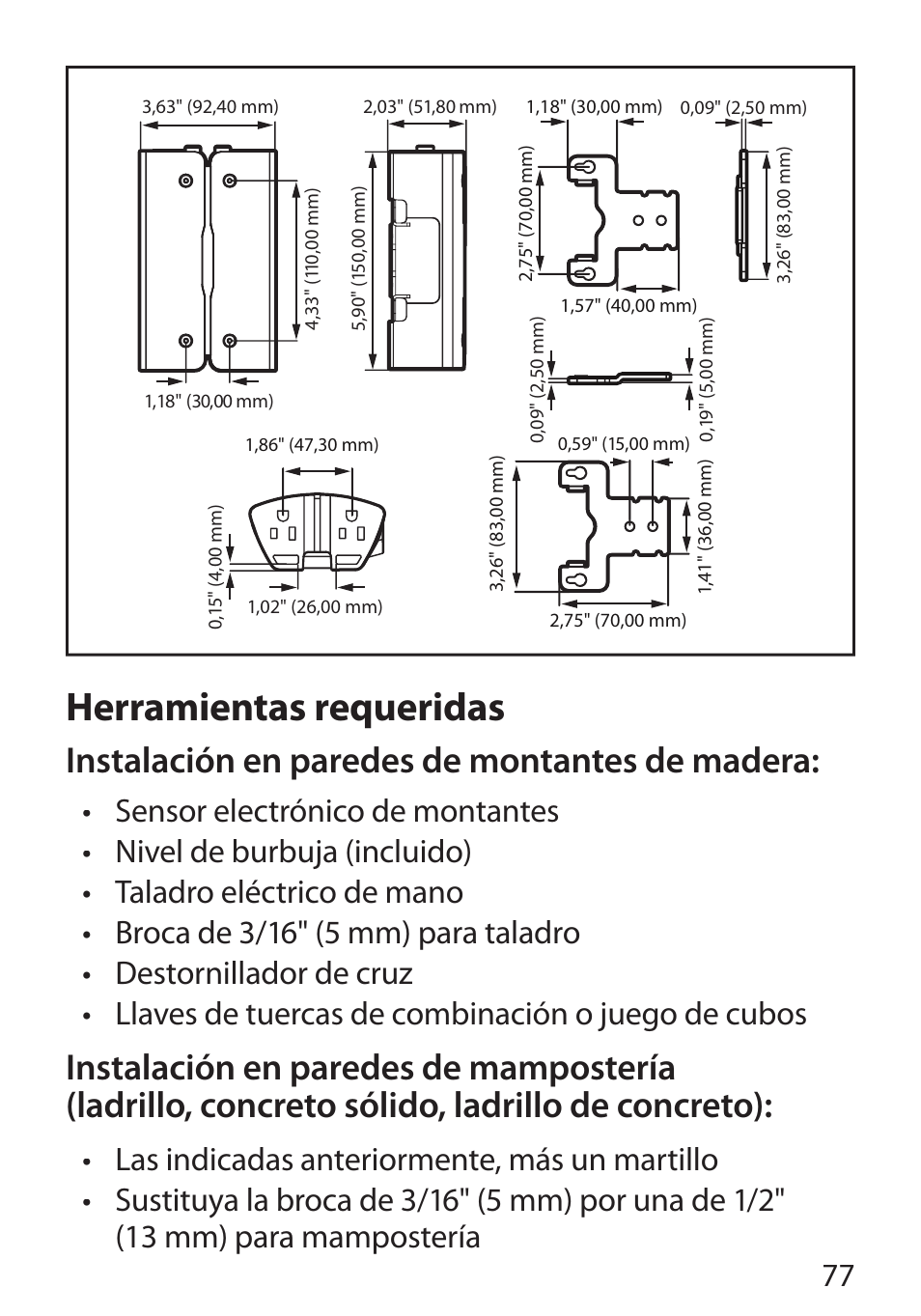 Herramientas requeridas, Instalación en paredes de montantes de madera | Monster Cable PERFECTVIEW 450L User Manual | Page 81 / 113