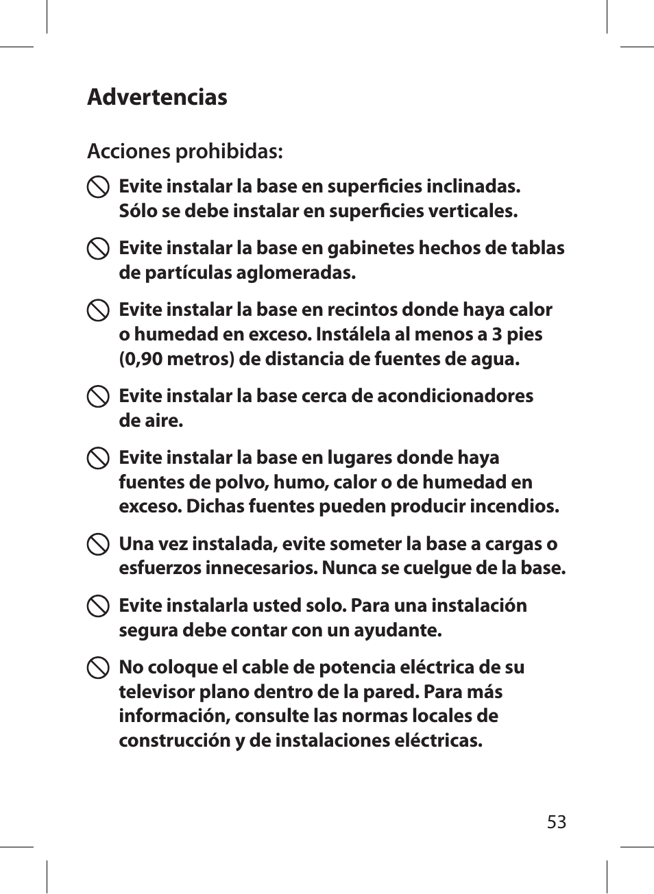 Advertencias | Monster Cable SMARTVIEW 300S User Manual | Page 57 / 72