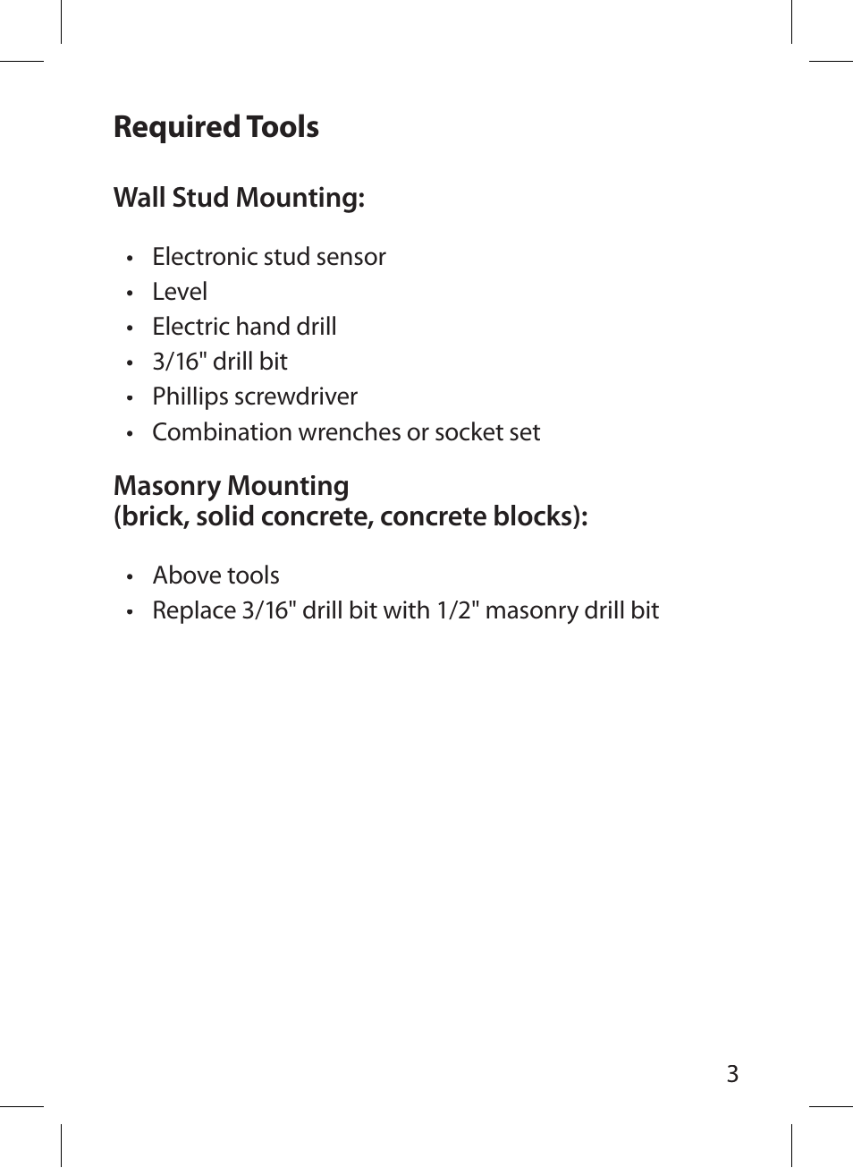 Required tools | Monster Cable SMARTVIEW 300S User Manual | Page 7 / 72