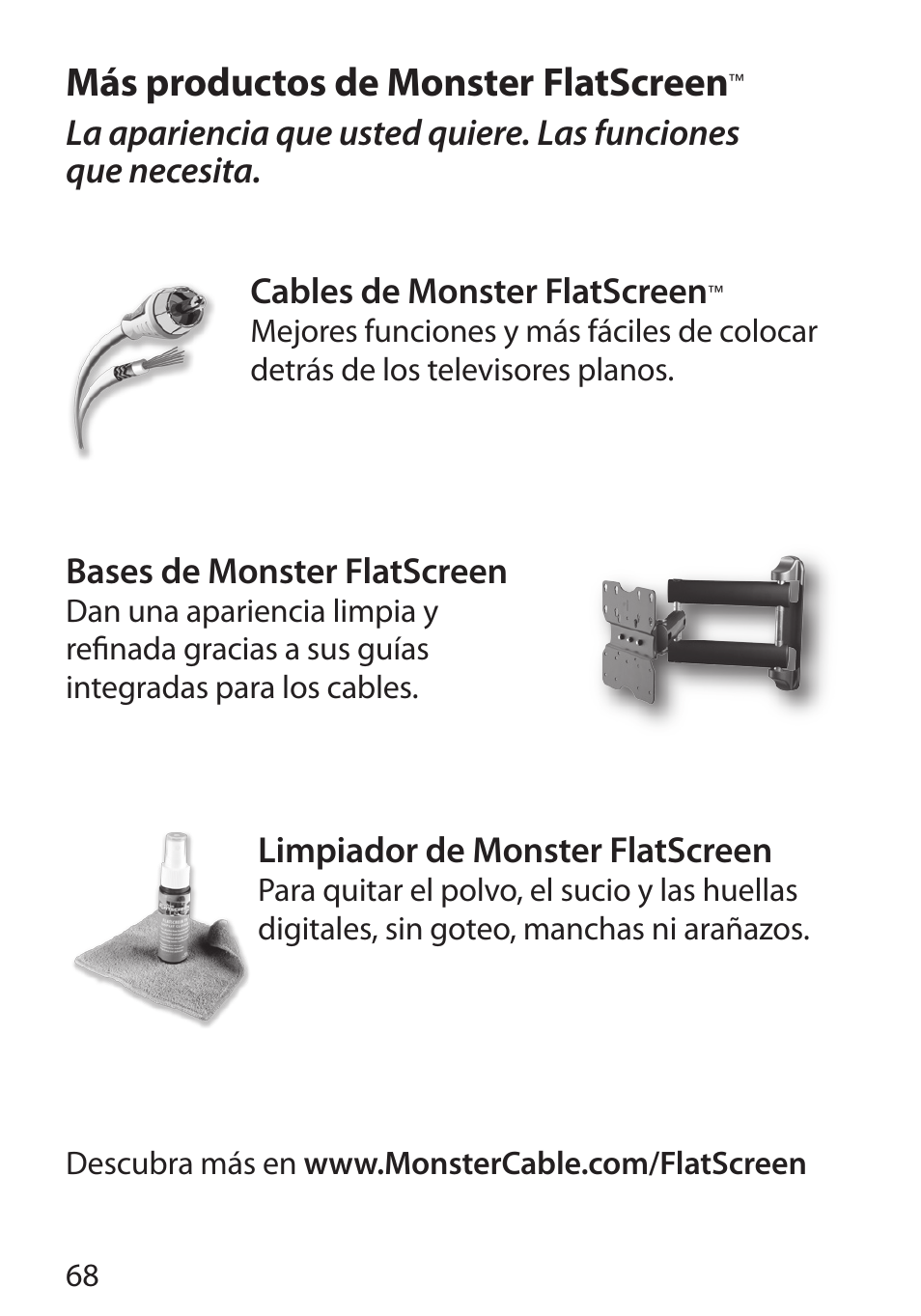 Más productos de monster flatscreen | Monster Cable POWERMOUNT 350S User Manual | Page 74 / 108