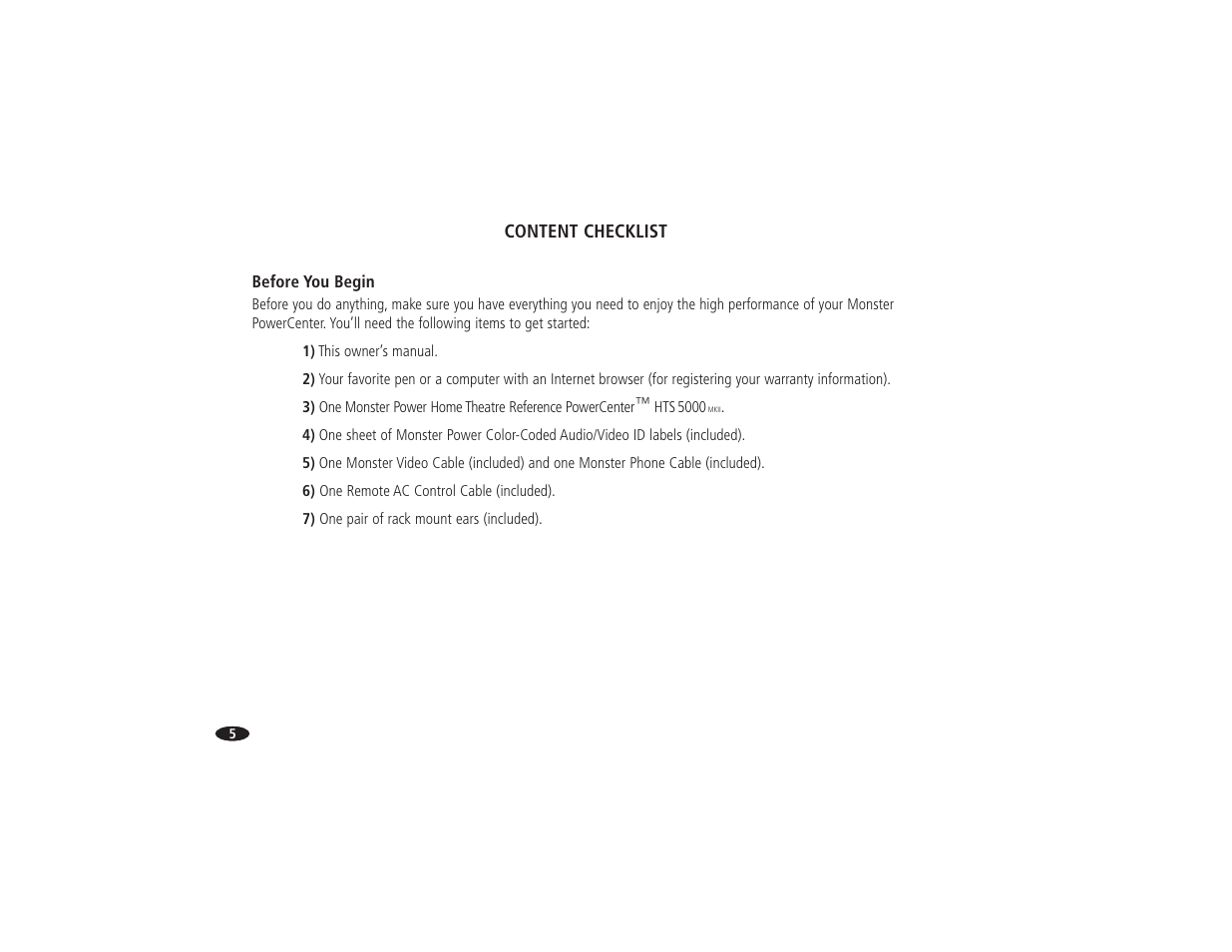 Monster Power HTS 5000 User Manual | Page 11 / 41