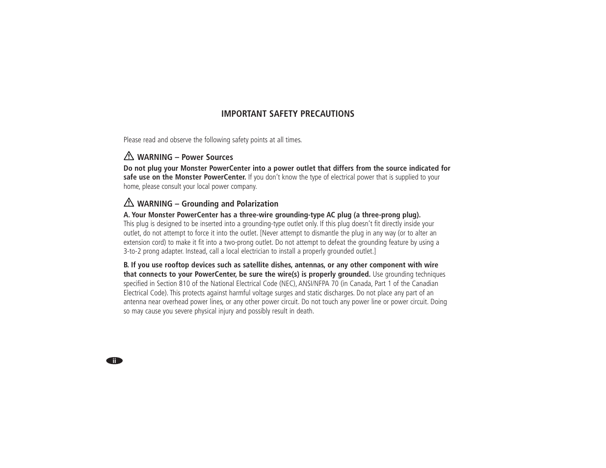 Monster Power HTS 5000 User Manual | Page 3 / 41