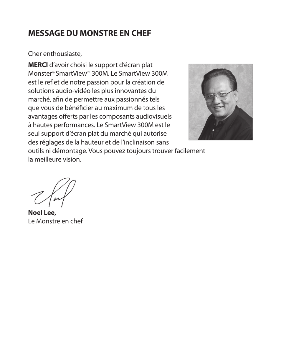 Message du monstre en chef, Smartview | Monster Power FlatScreen Mount SmartViewTM 300M User Manual | Page 27 / 72