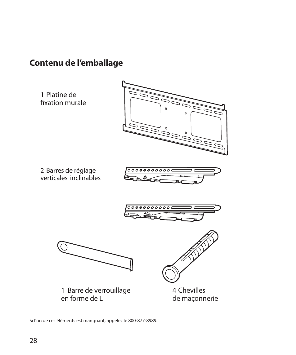 Contenu de l’emballage | Monster Power FlatScreen Mount SmartViewTM 300M User Manual | Page 32 / 72