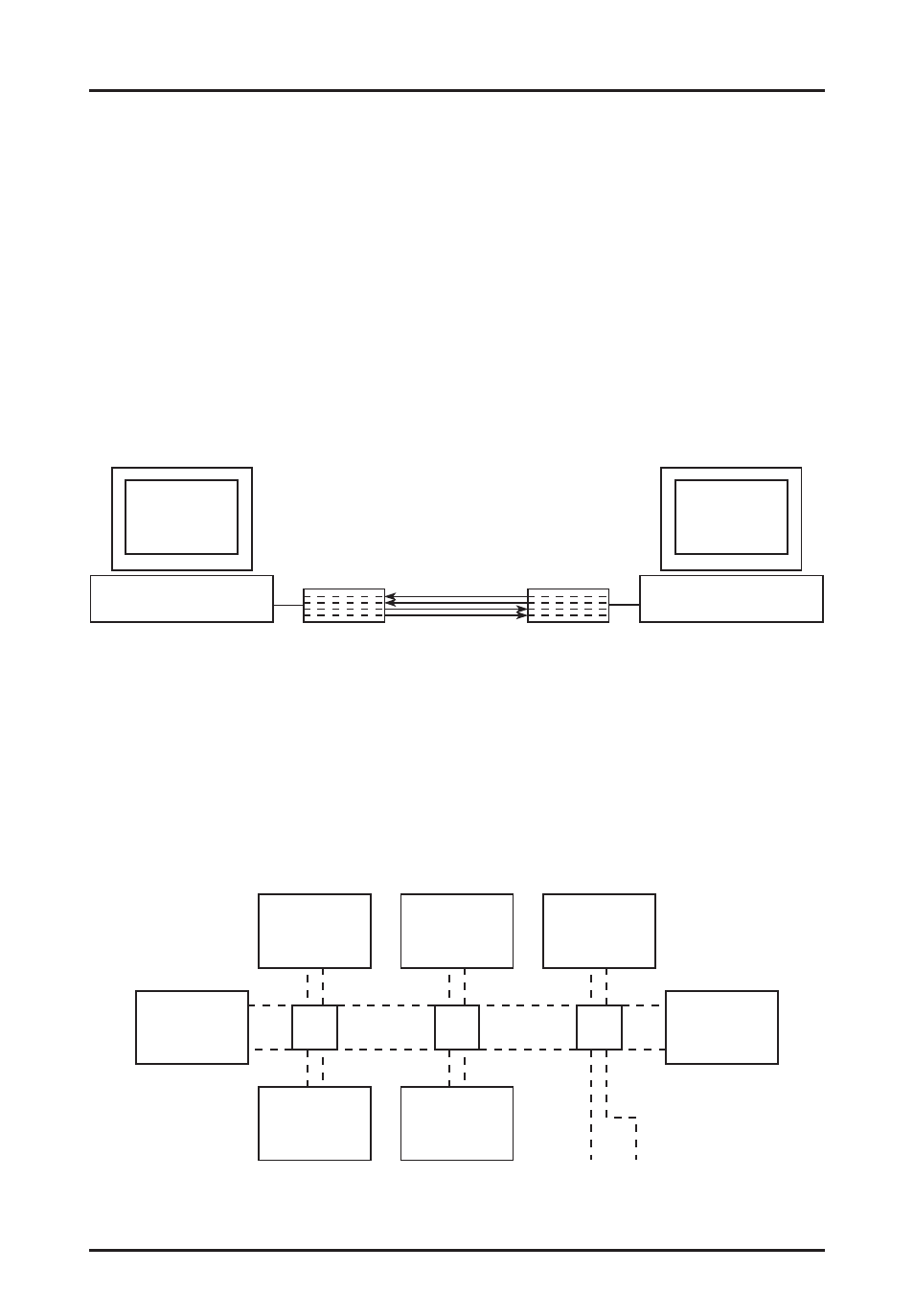 Leased line connections, Chapter 3 - modem testing, Chapter 2 - installation & connection 17 | Figure 3-1. four-wire leased line connection, Figure 3-2. four-wire multi-point connection | Multi Tech Equipment MT202TD User Manual | Page 17 / 28
