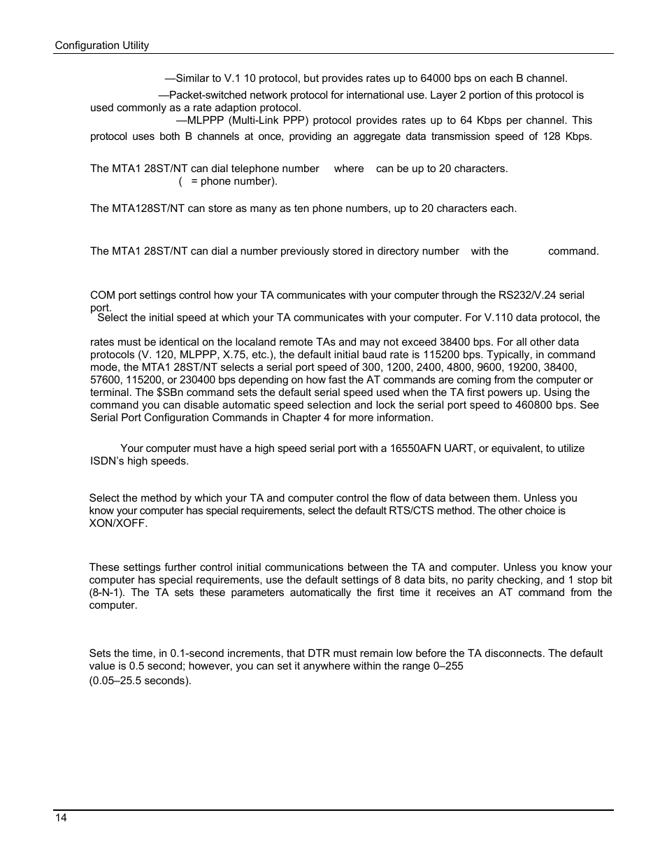 Multi Tech Equipment MTA128ST User Manual | Page 14 / 61