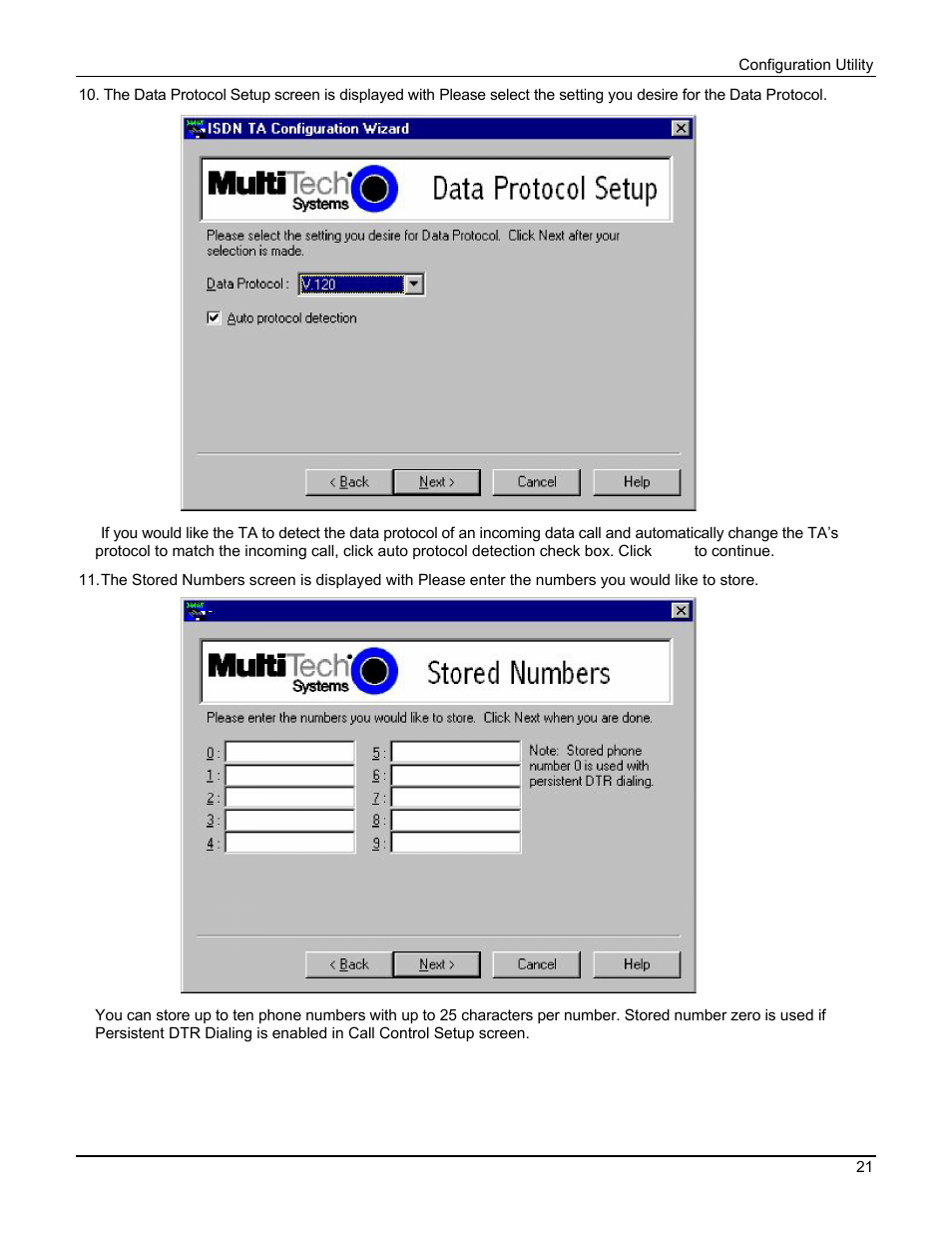 Multi Tech Equipment MTA128ST User Manual | Page 21 / 61